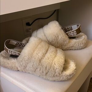 UGG Fluffy Cream Slippers
